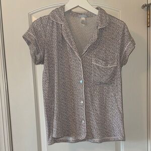 Eberjey Blue and White Button Down Set